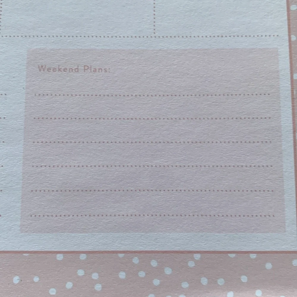 Weekly planner pad soft pink